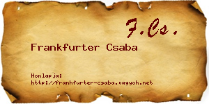 Frankfurter Csaba névjegykártya